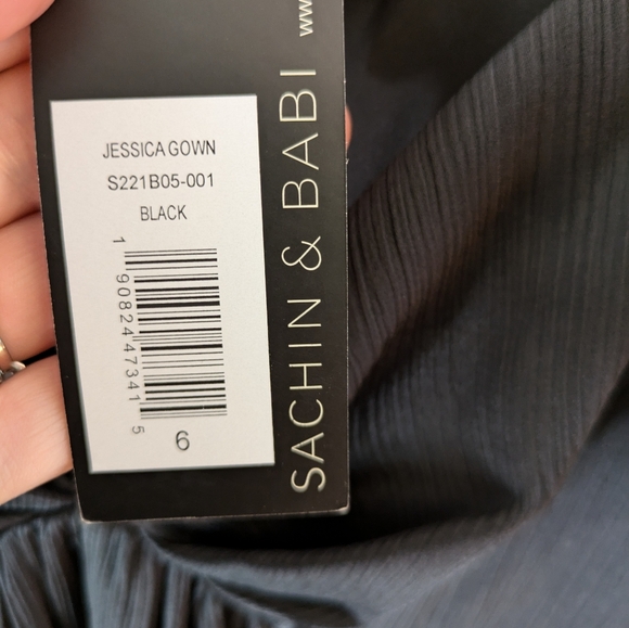 Sachin & Babi Jessica Black Maxi Slip Gown Size 6 - Picture 6 of 7
